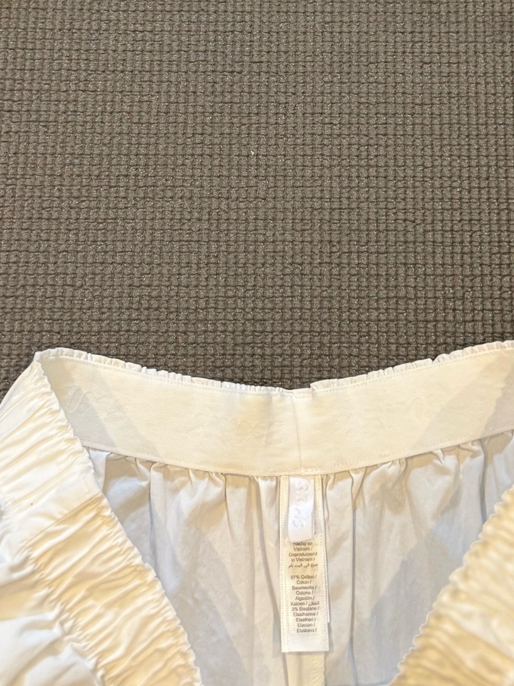 Skims White Cotton Poplin Sleep Short - Picture 3 of 3